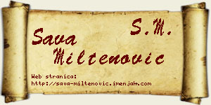 Sava Miltenović vizit kartica